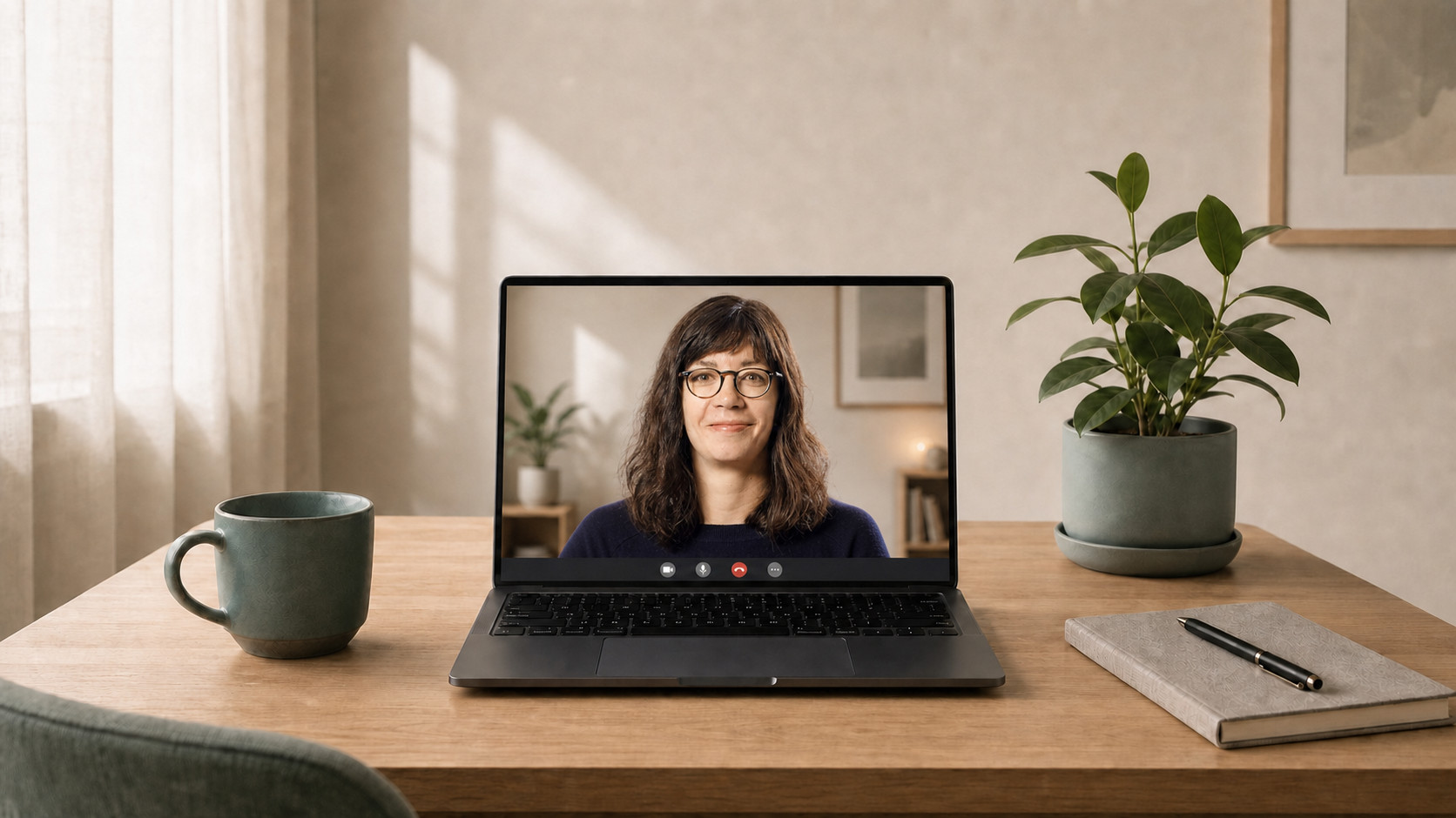 Psykolog Ditte Mortensen i en online-samtale