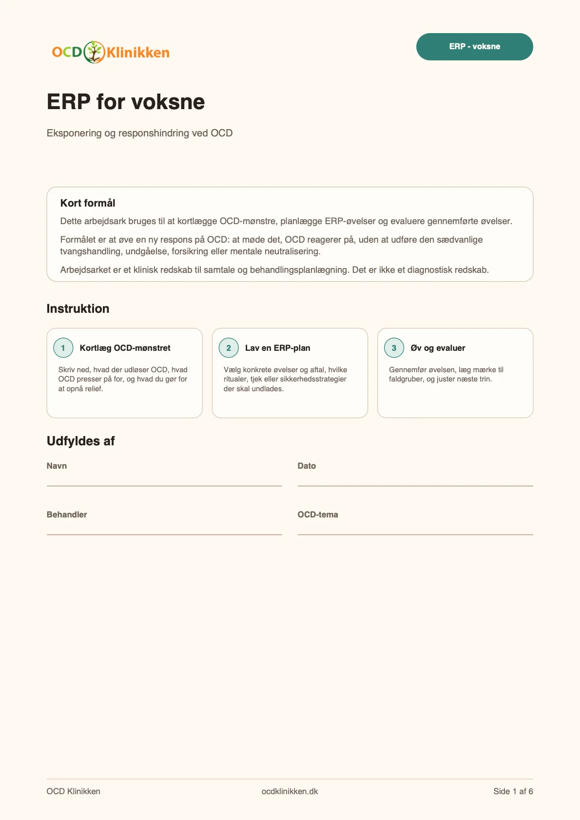 Forhåndsvisning af forsiden til arbejdsarket ERP for voksne.