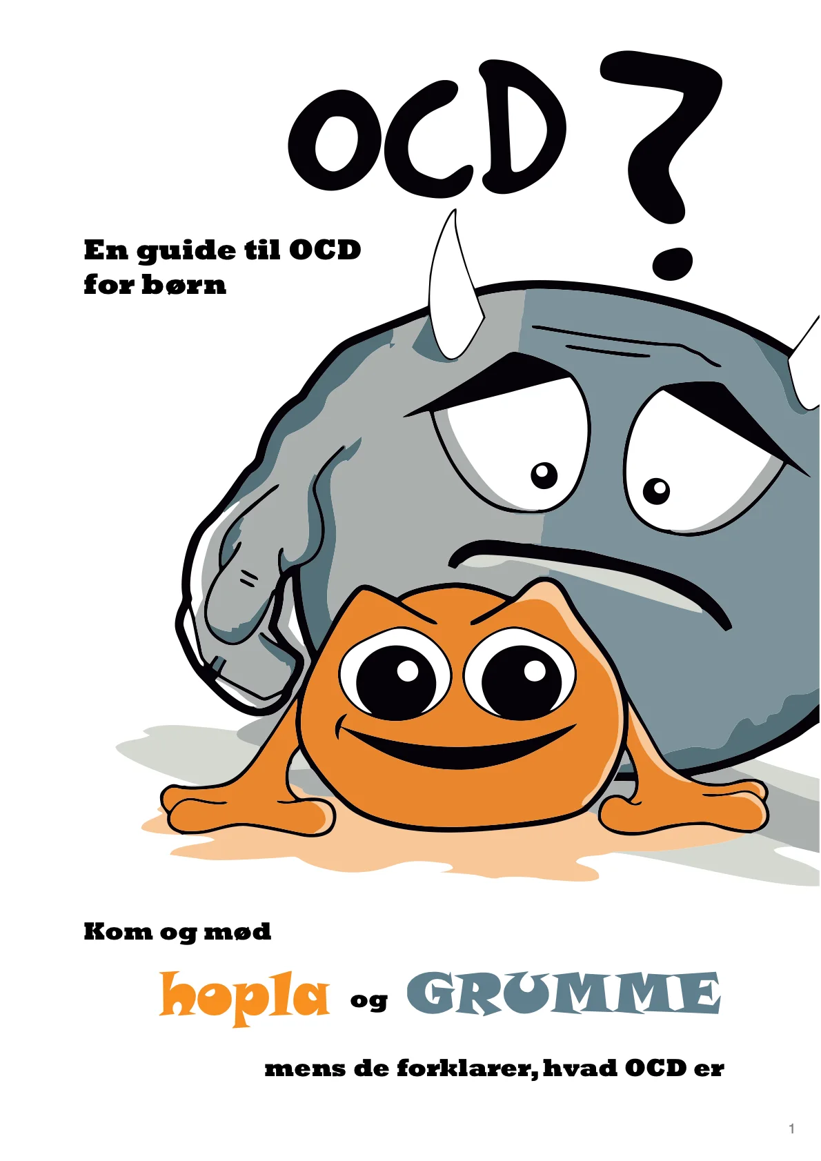 Forside af OCD guide for børn med Hopla og Grumme