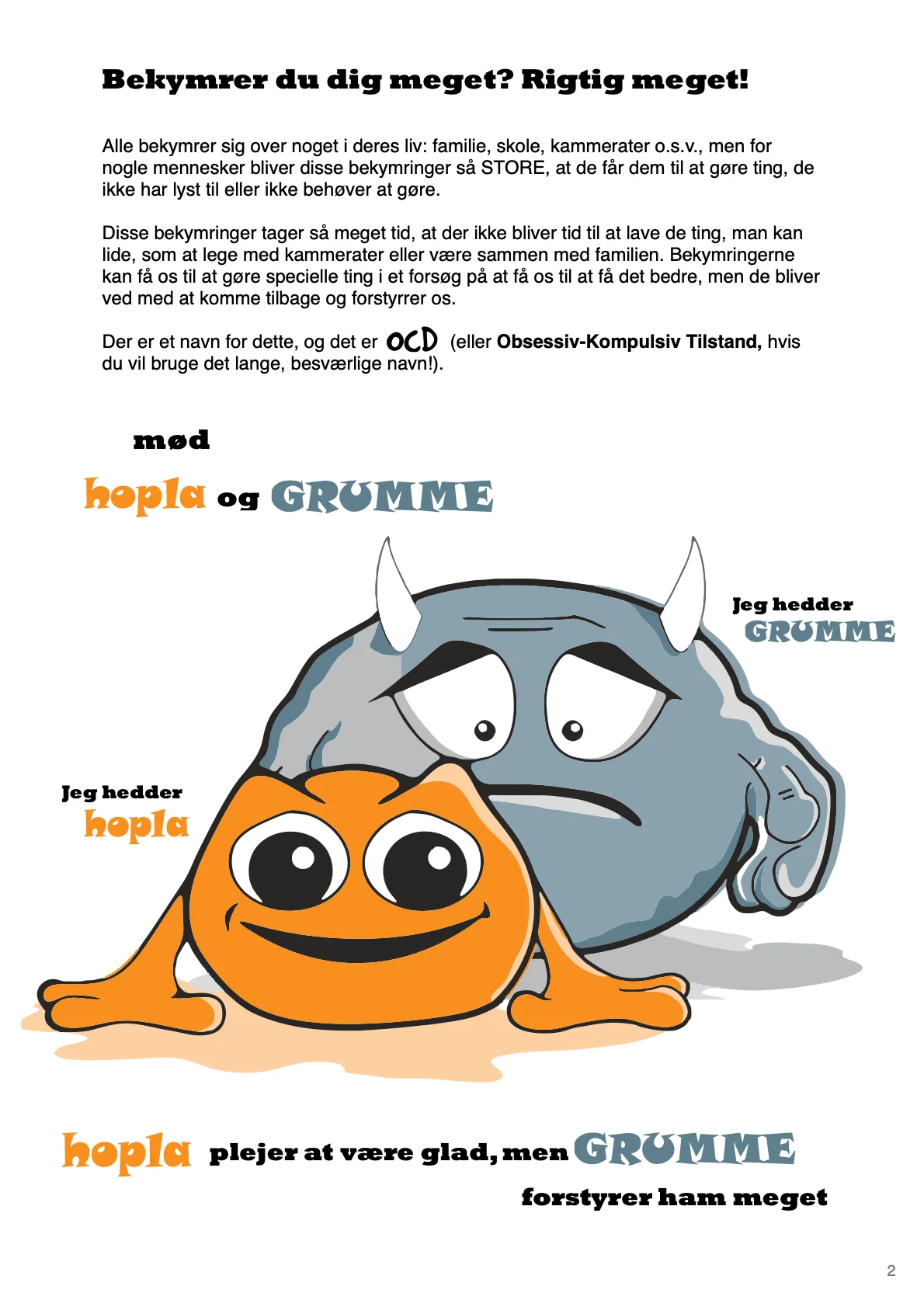 Side 2 af OCD guide for børn