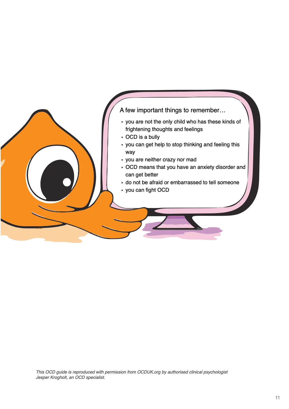 Page 11 of the English OCD guide for children