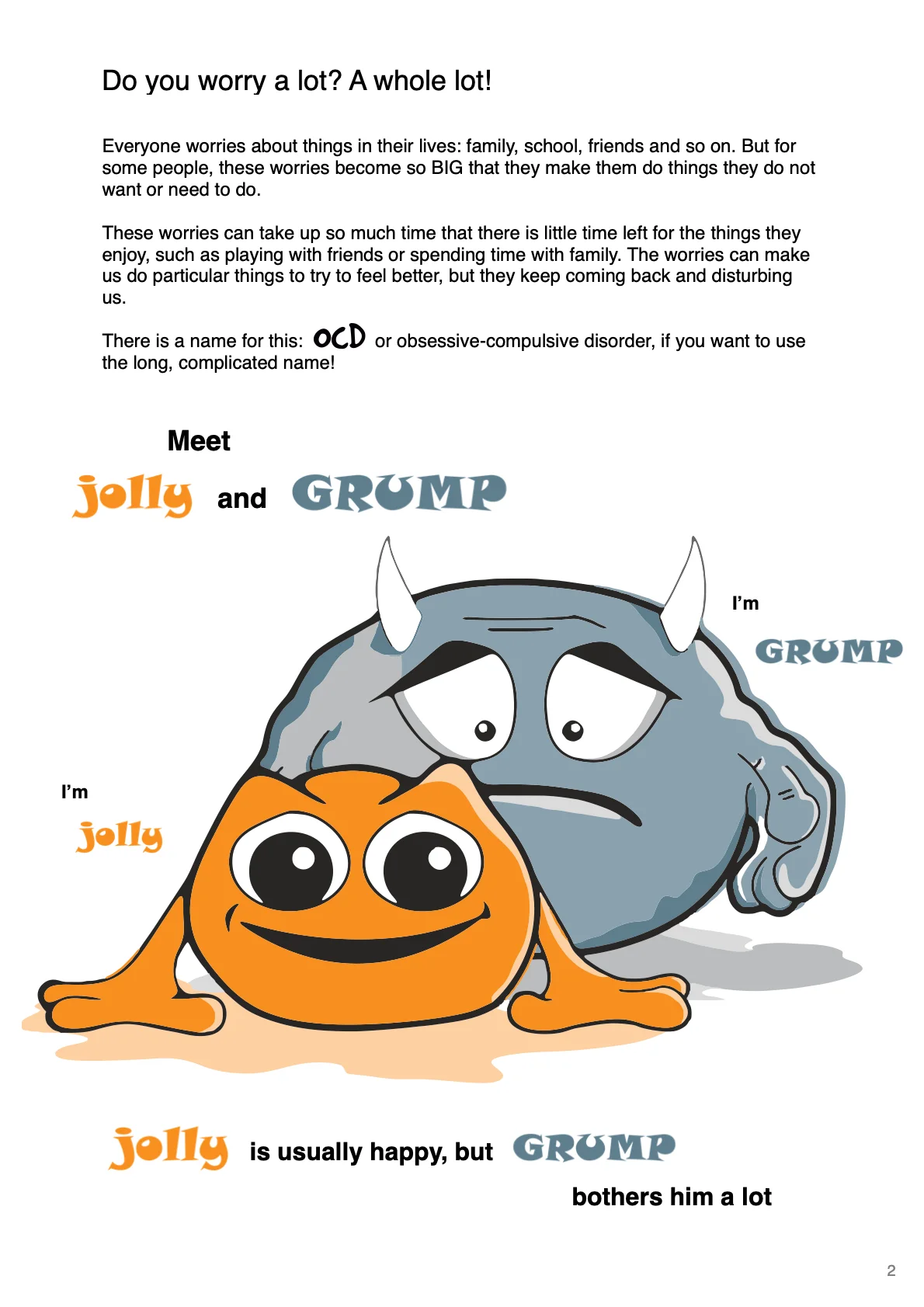 Page 2 of the English OCD guide for children