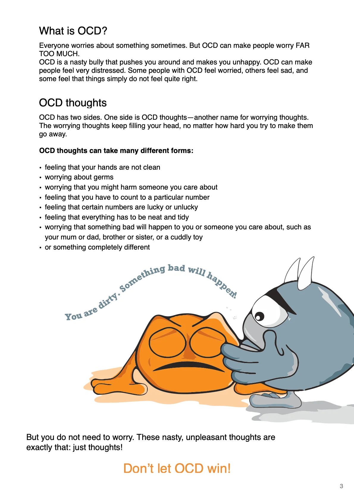 Page 3 of the English OCD guide for children