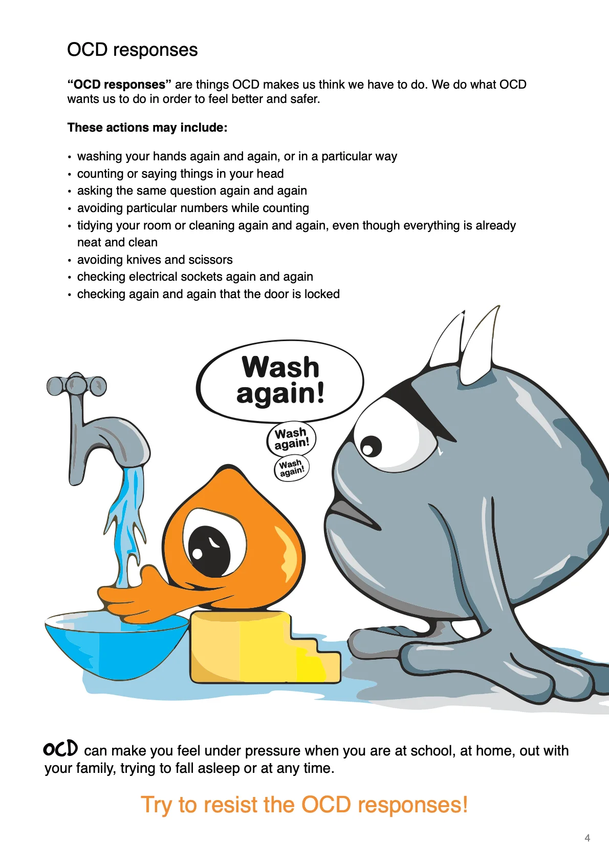 Page 4 of the English OCD guide for children
