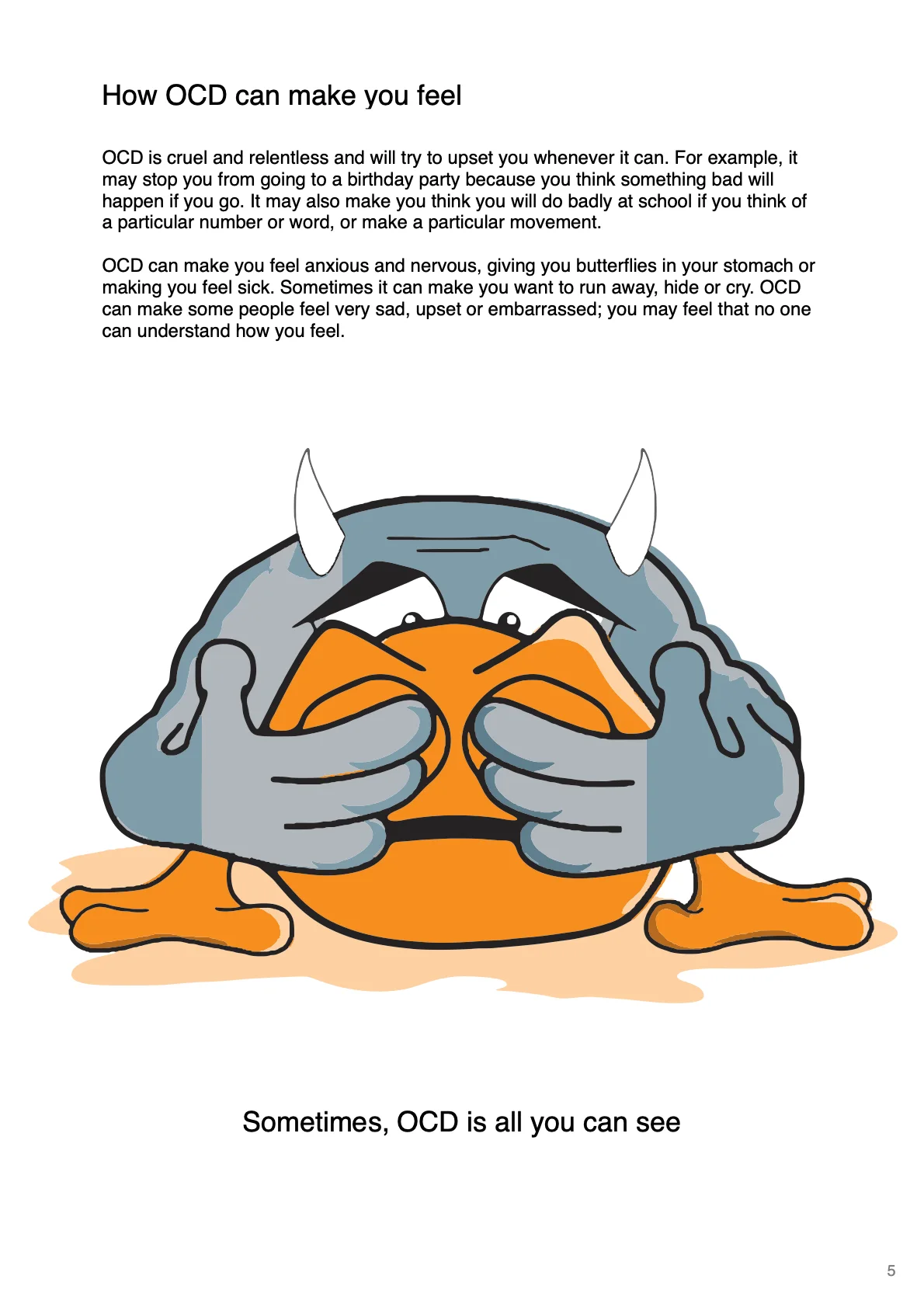 Page 5 of the English OCD guide for children