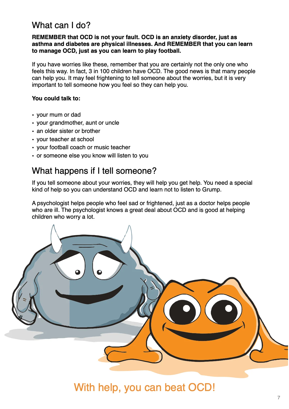 Page 7 of the English OCD guide for children