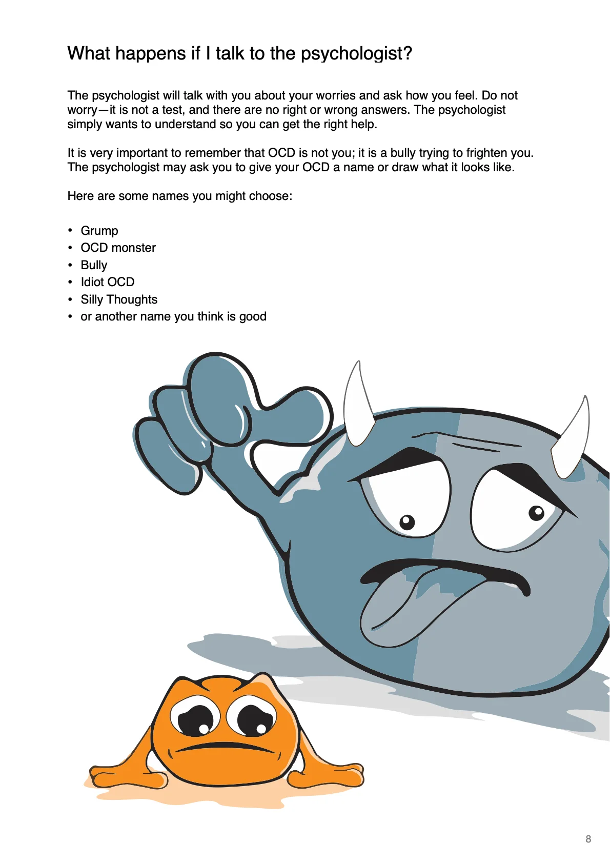 Page 8 of the English OCD guide for children
