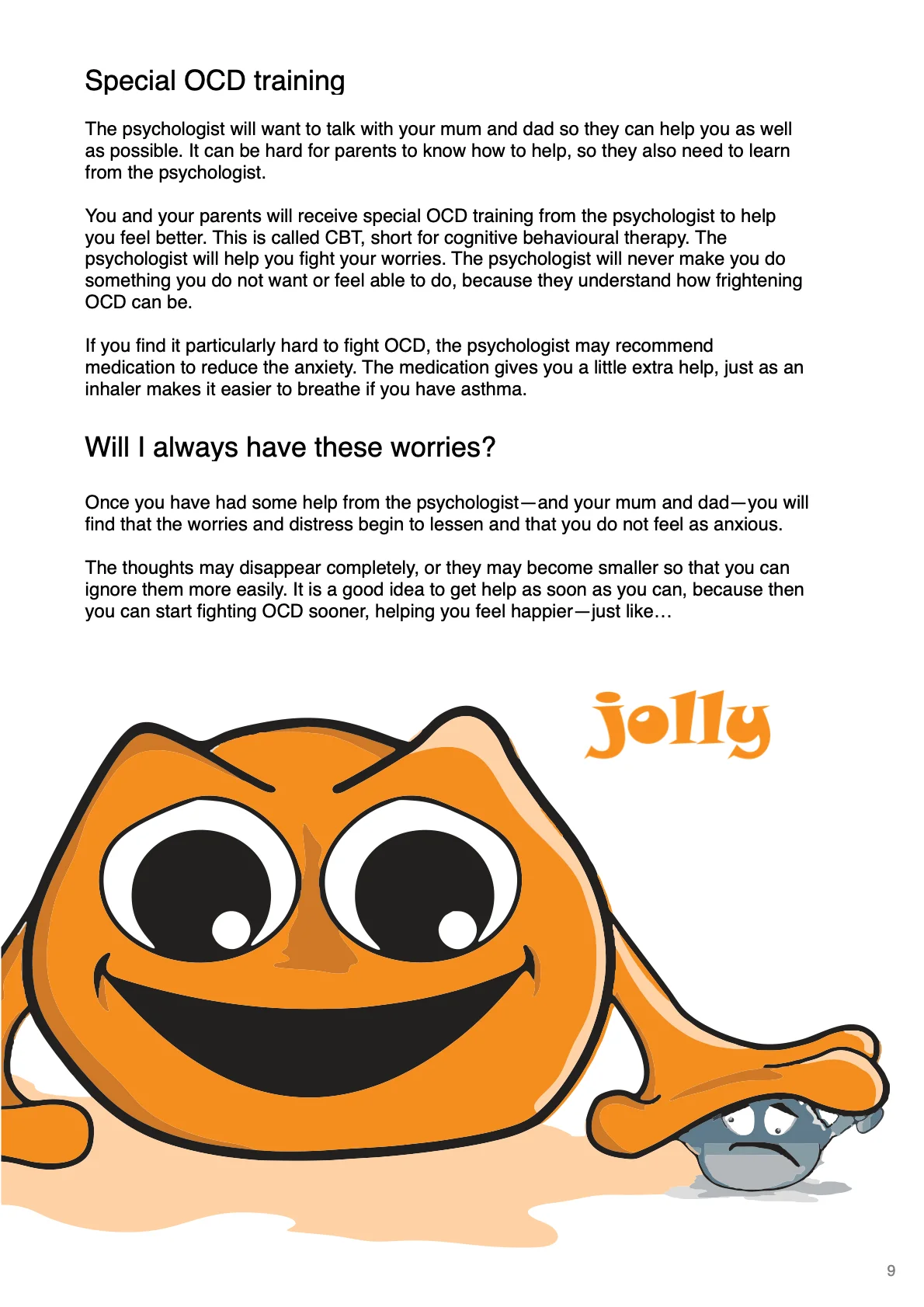 Page 9 of the English OCD guide for children